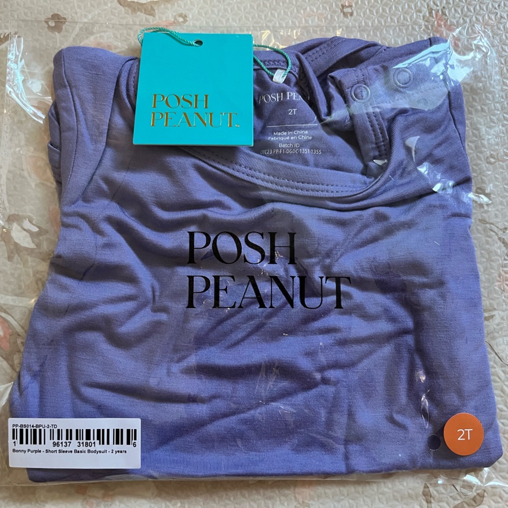 NWT- Posh Peanut Bonny Purple Short Sleeve Bodysuit